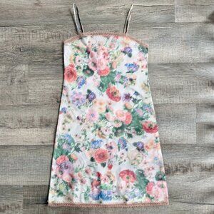 Alexis Mabille Slip Dress with Optical Illusion Floral Graphic (size XS/36 EU)